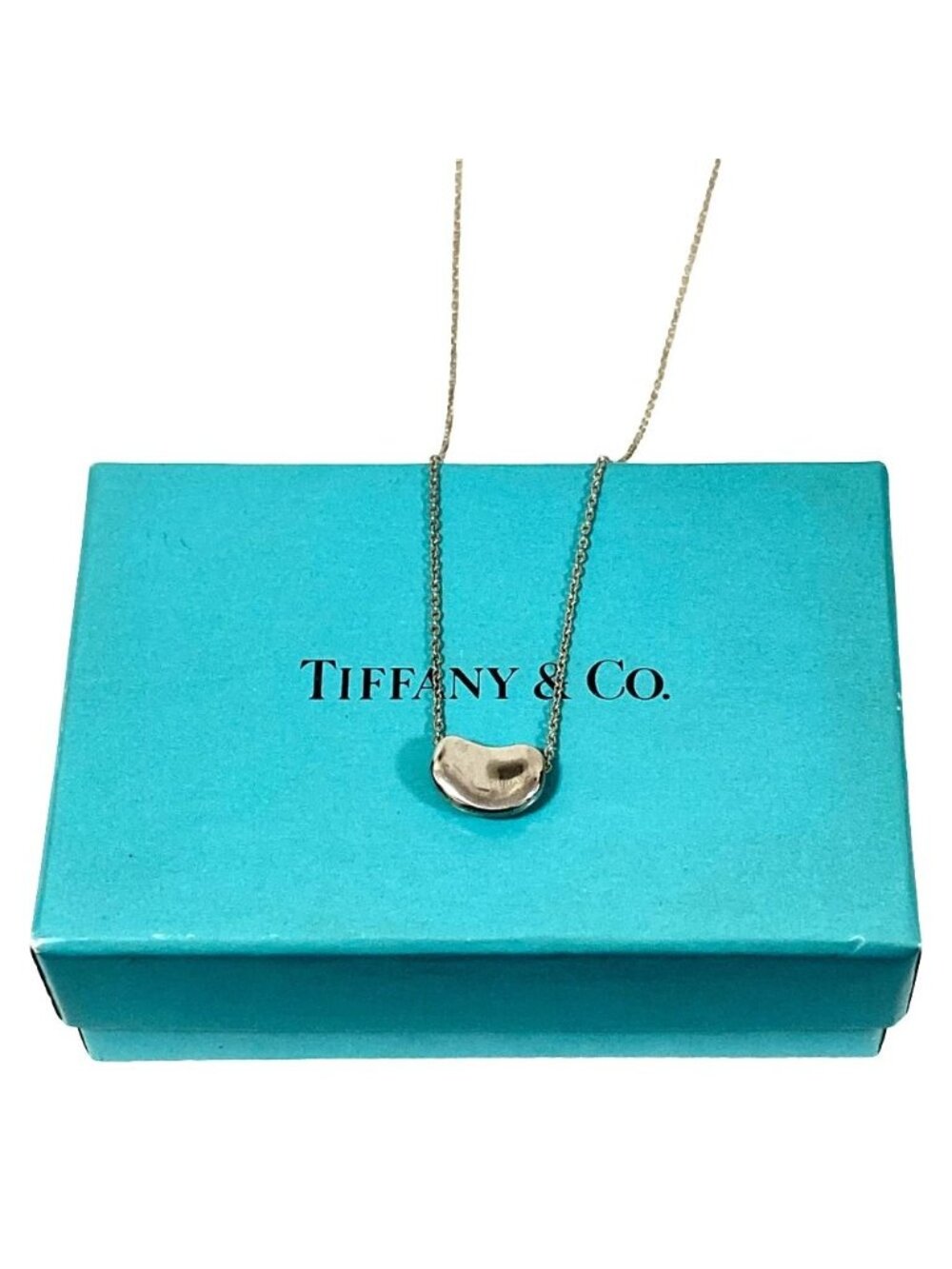 Tiffany & Co Elsa Peretti Bean Necklace 925 Sterling Silver
